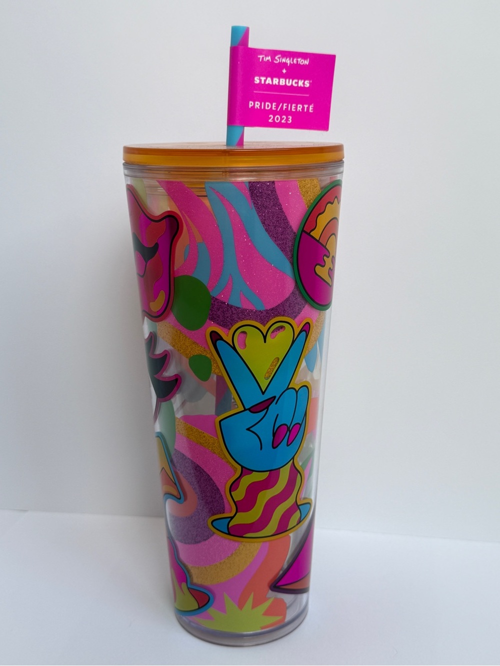 Starbucks x Tim Singleton 2023 Pride Pink & Multicolor Tumbler